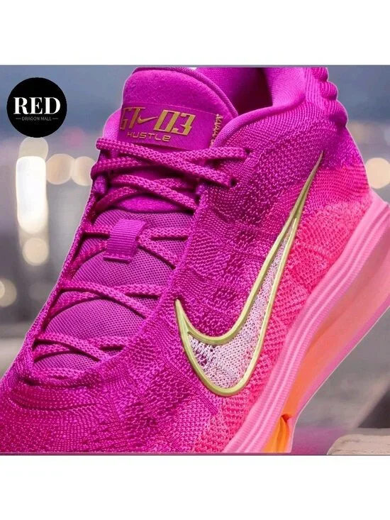 Nike G.T. Hustle 3 Hyper Pink White Vivid Grape Shoes HV2000-601 - Women's 11 - Picture 9 of 10